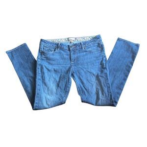 Paige Premium Denim Jimmy Boho Skinny Jeans Blue Floral Lining 29